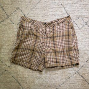 REI Novara Tan Plaid Performance Cycling Shorts